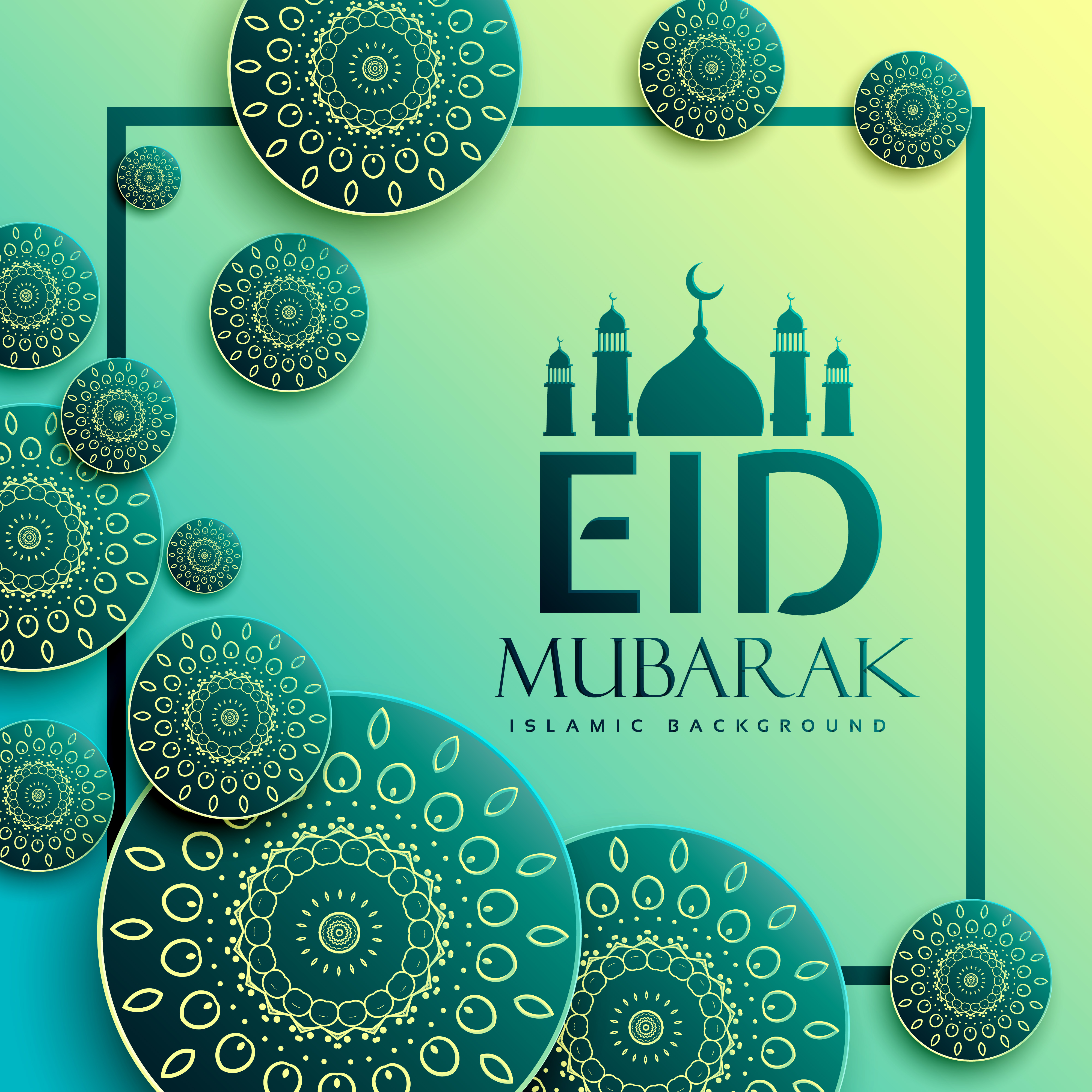 eid festival greeting design with islamic pattern elements Download