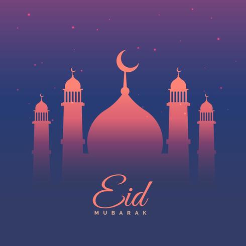 Eid mubarak festival greeting in purple theme - Download 