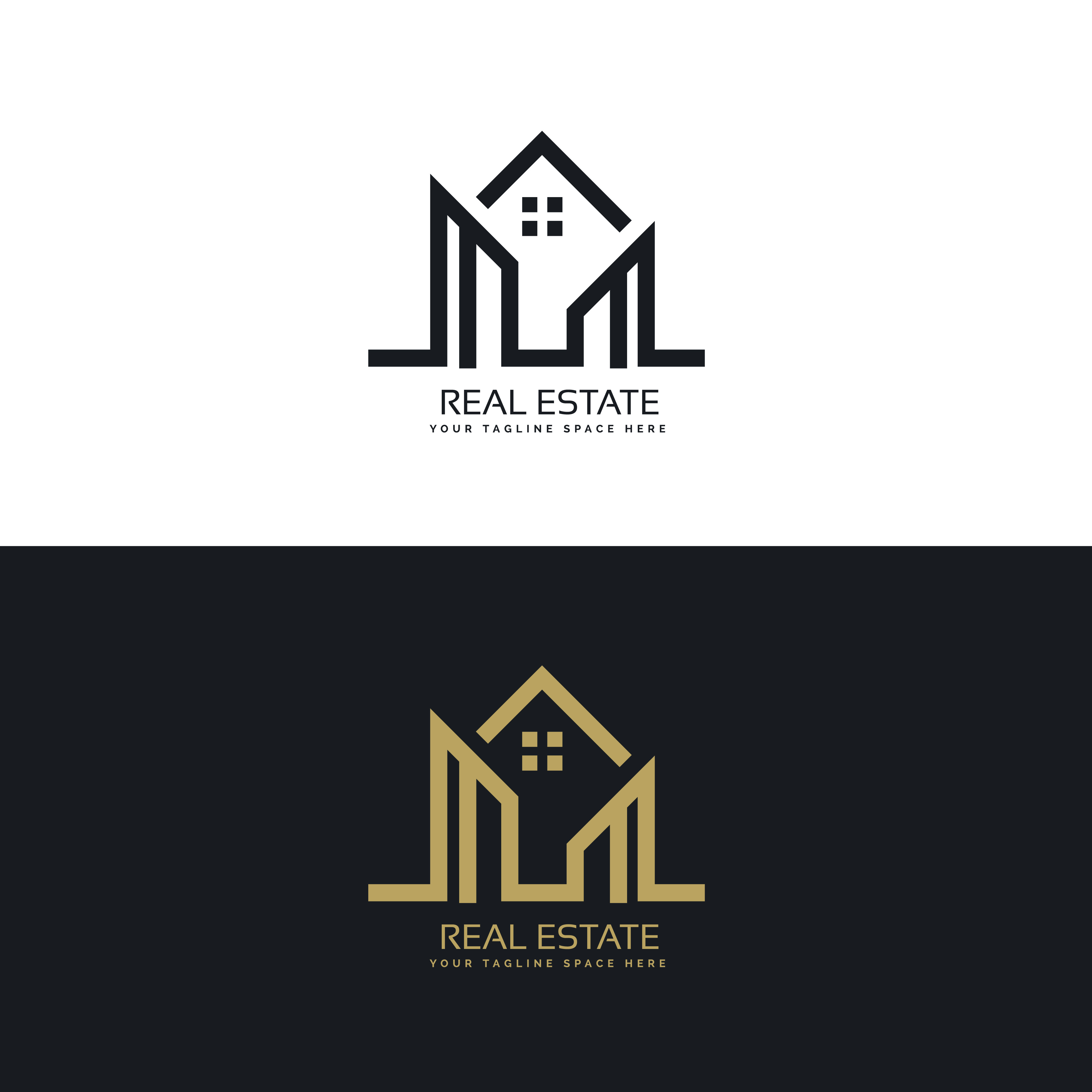 mono line house logo design for real estate company ...