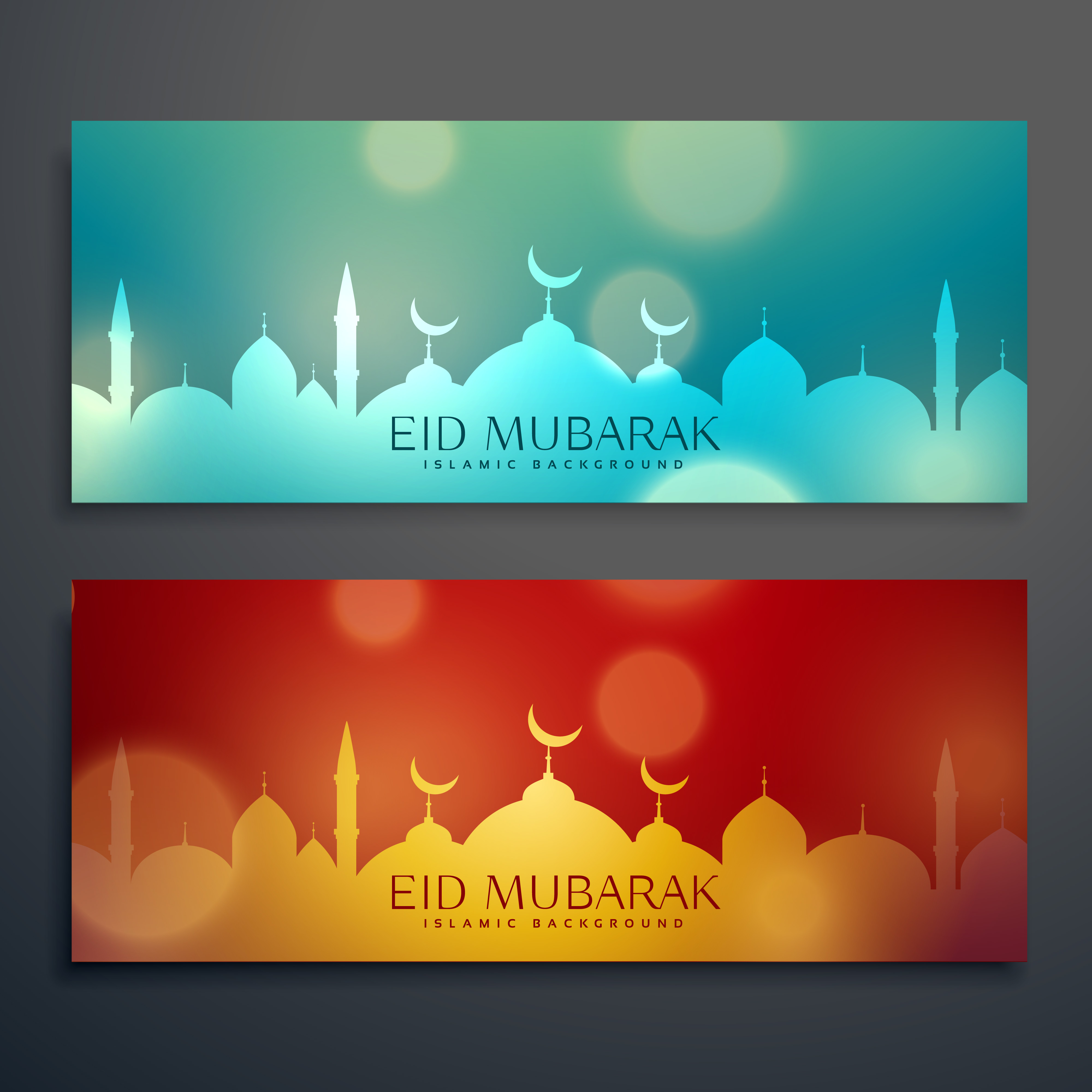 Set of two eid festival banners - Download Free Vector Art 