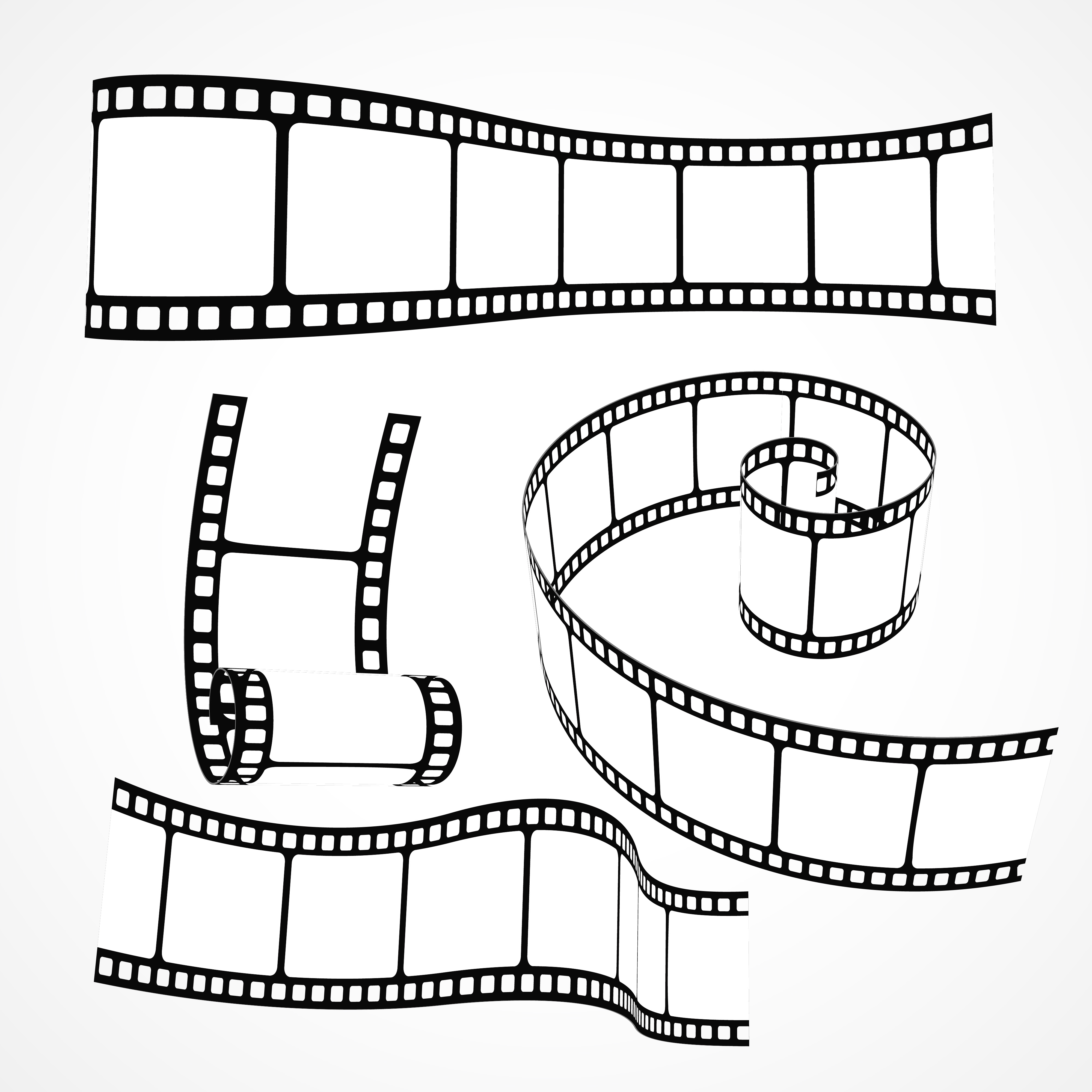 Download 3d film reel strip vector set - Download Free Vector Art ...