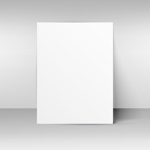 Download blank paper mockup placed on wall - Download Free Vector ...