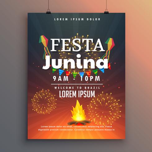 festa junina flyer design for latin american holiday