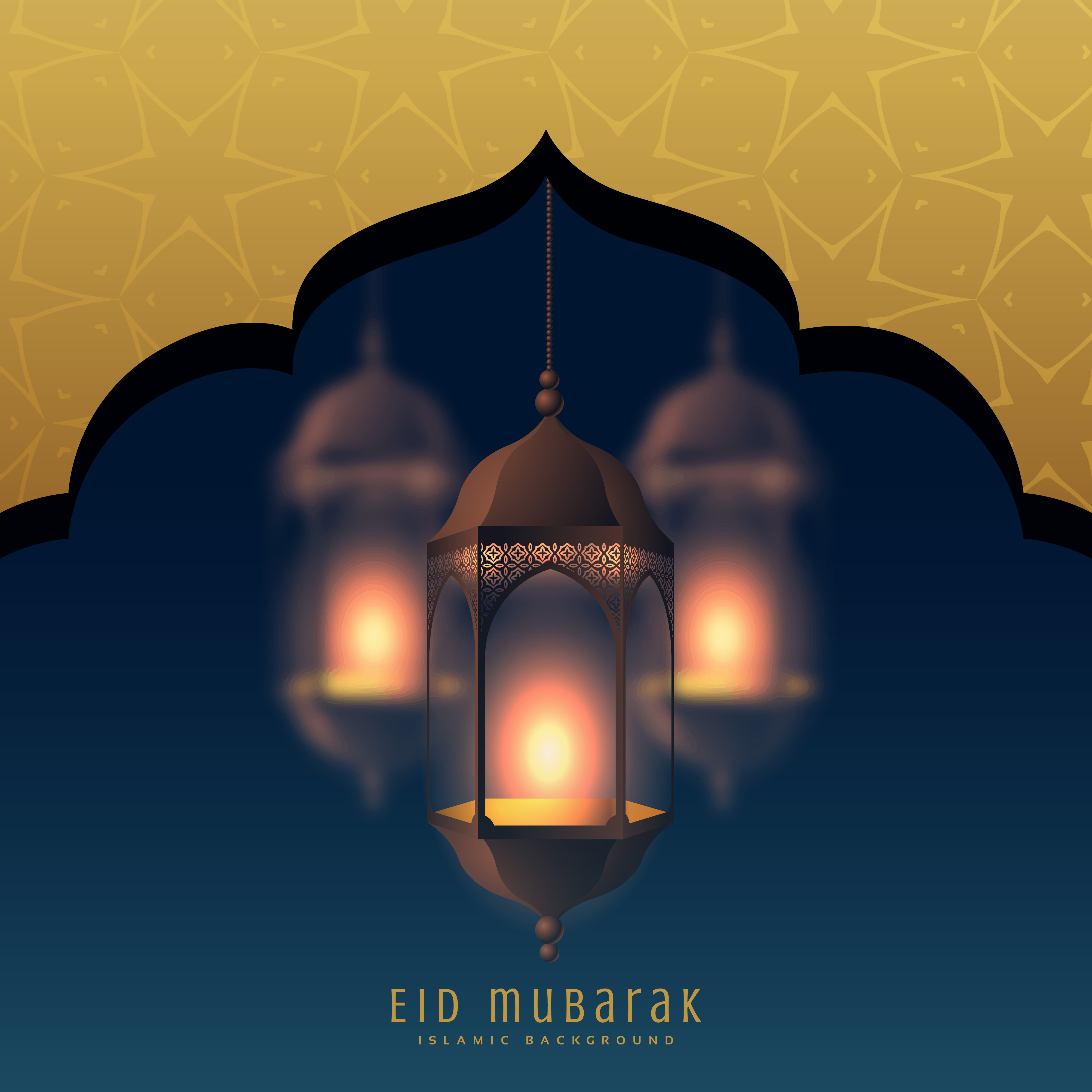 Islamic festival eid mubarak beautiful background with 