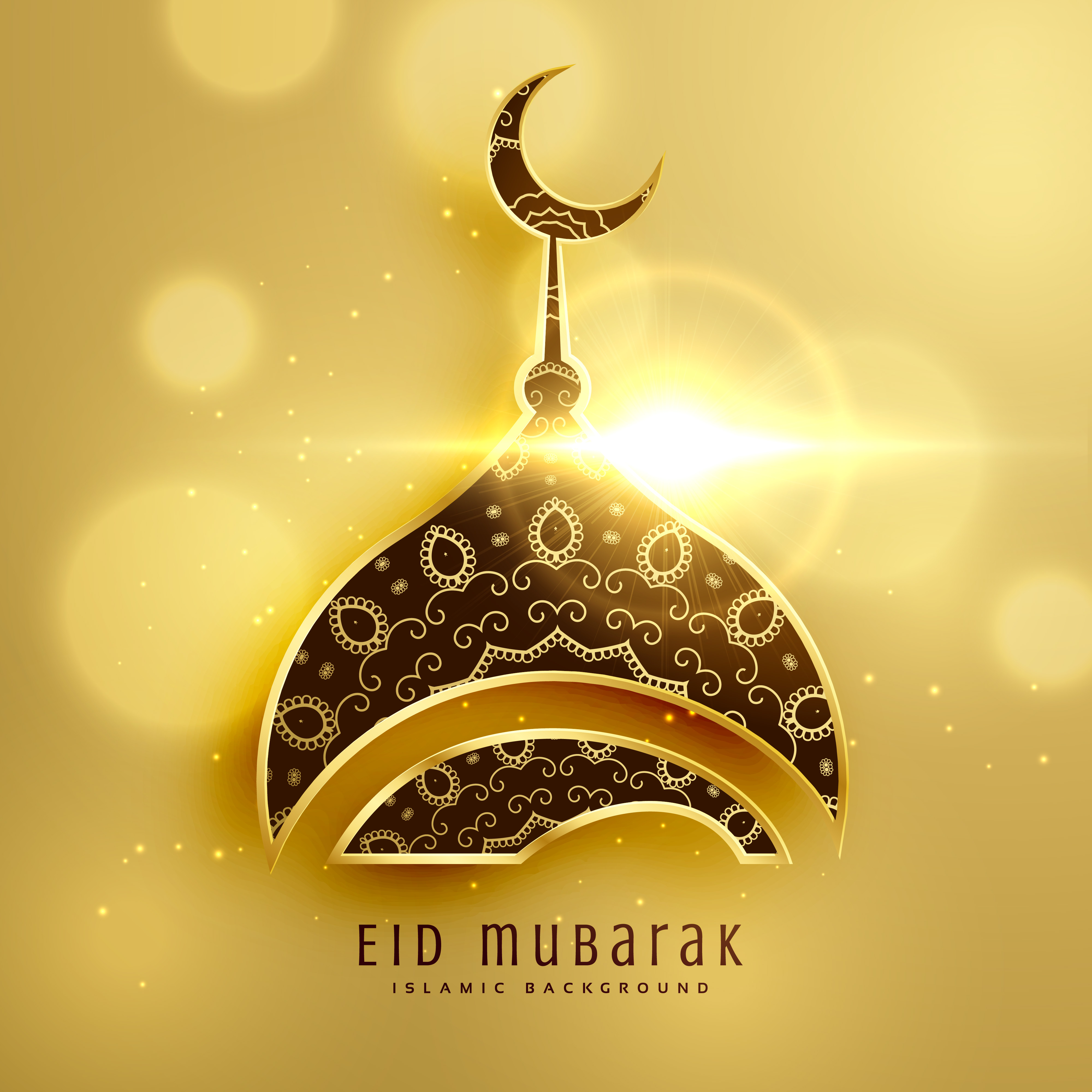 Beautiful mosque design for islamic eid festival with 