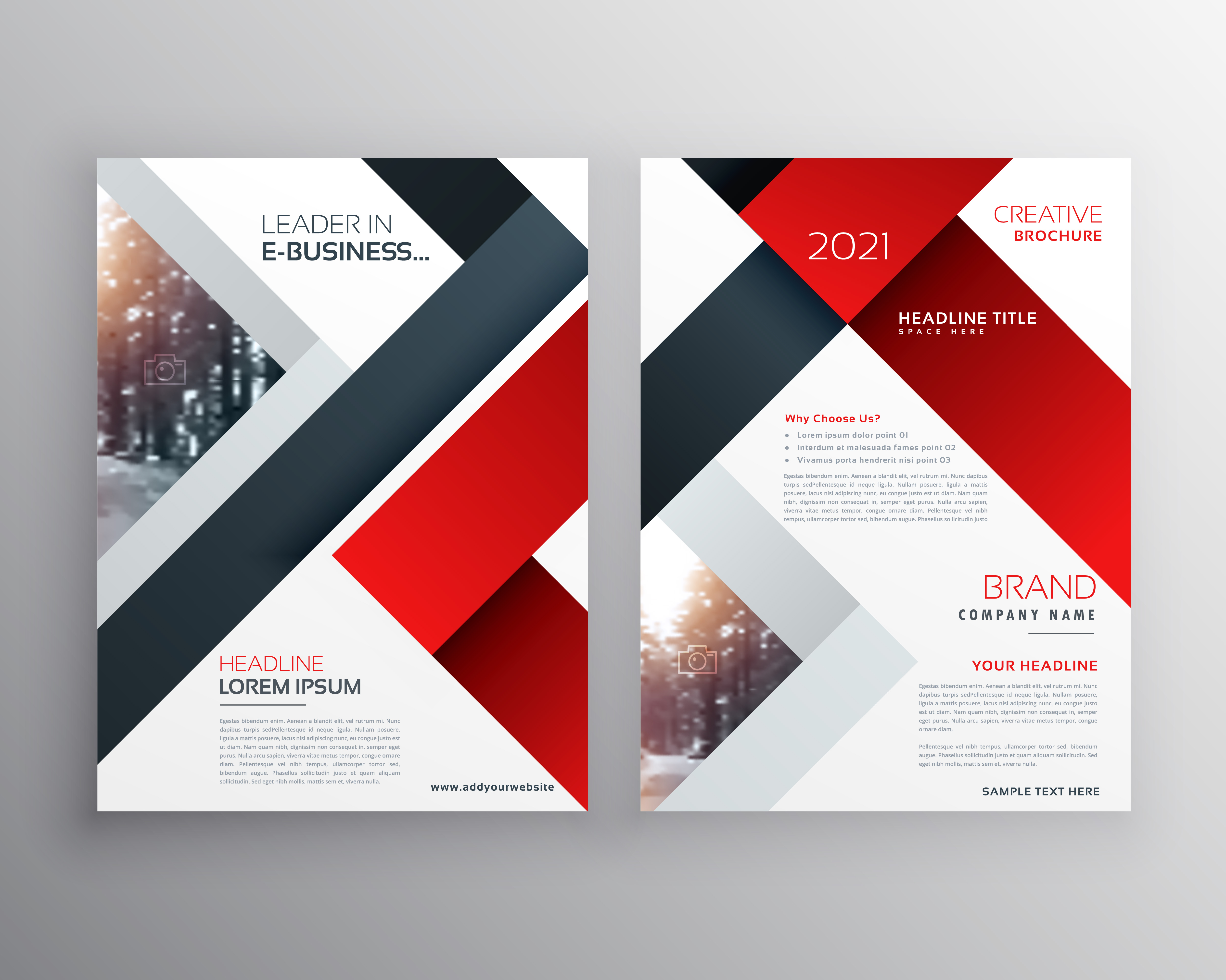 abstract red black geometric brochure design template Download Free