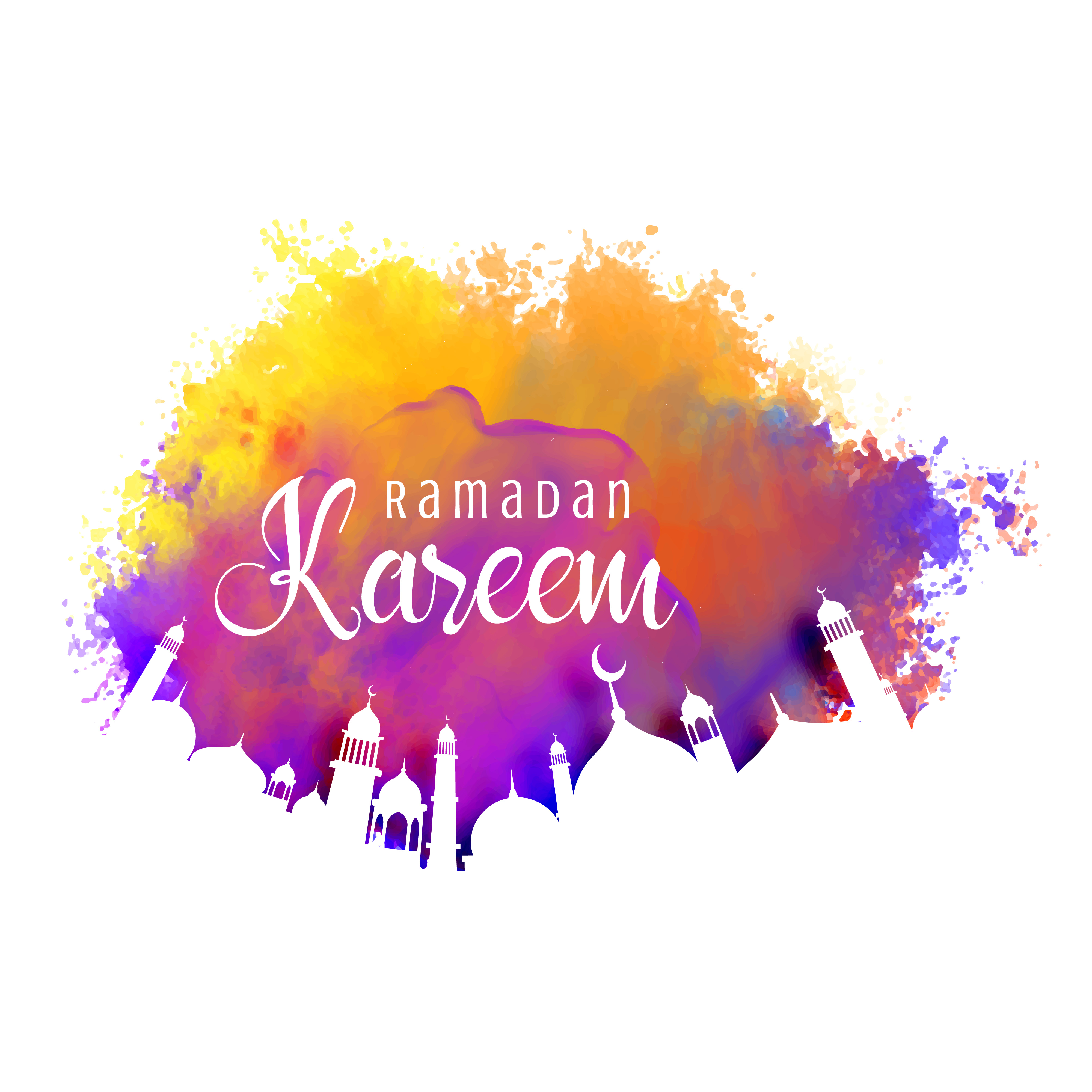 Ramadan kareem background with watercolor effect 