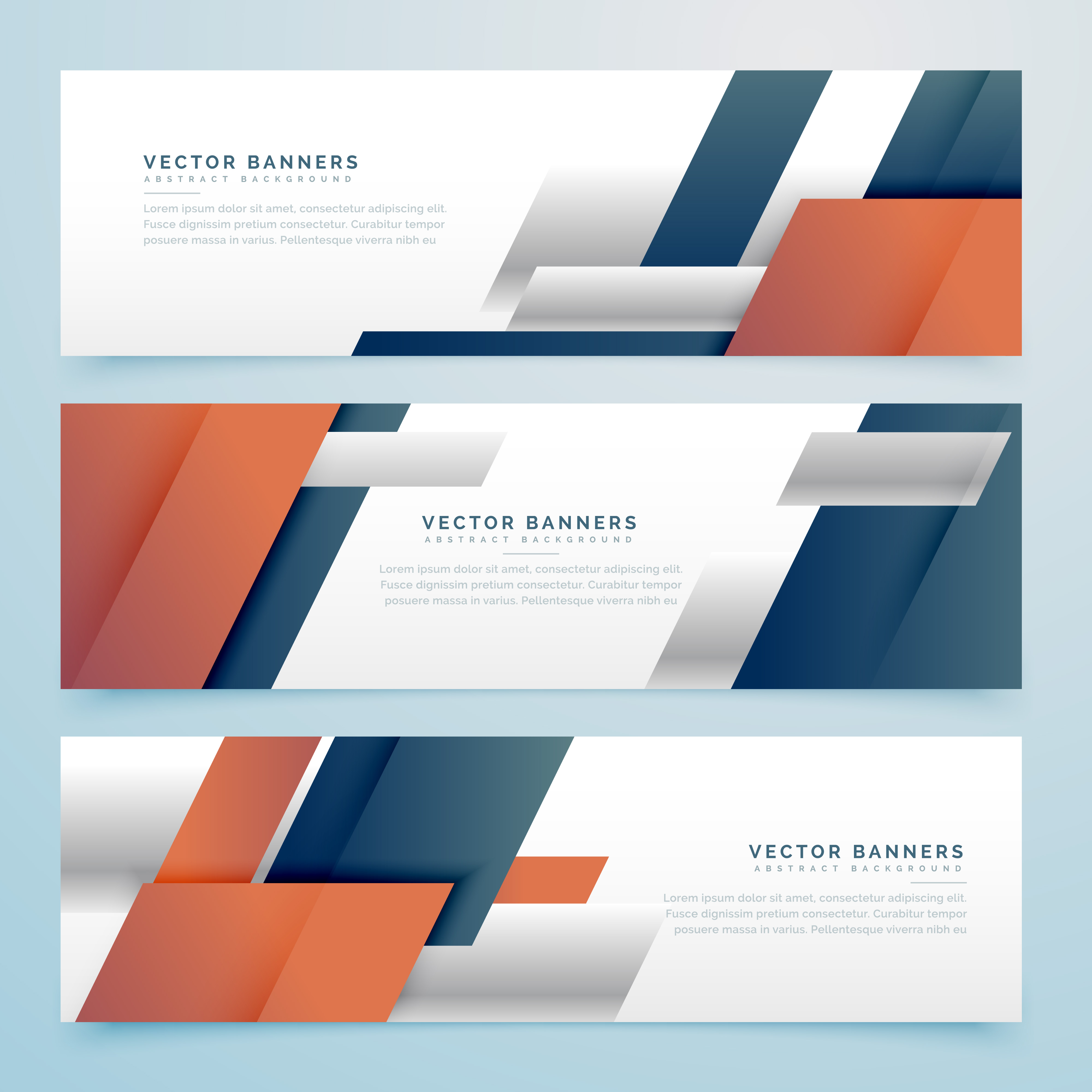 set of business  banners  in geometric shape style 