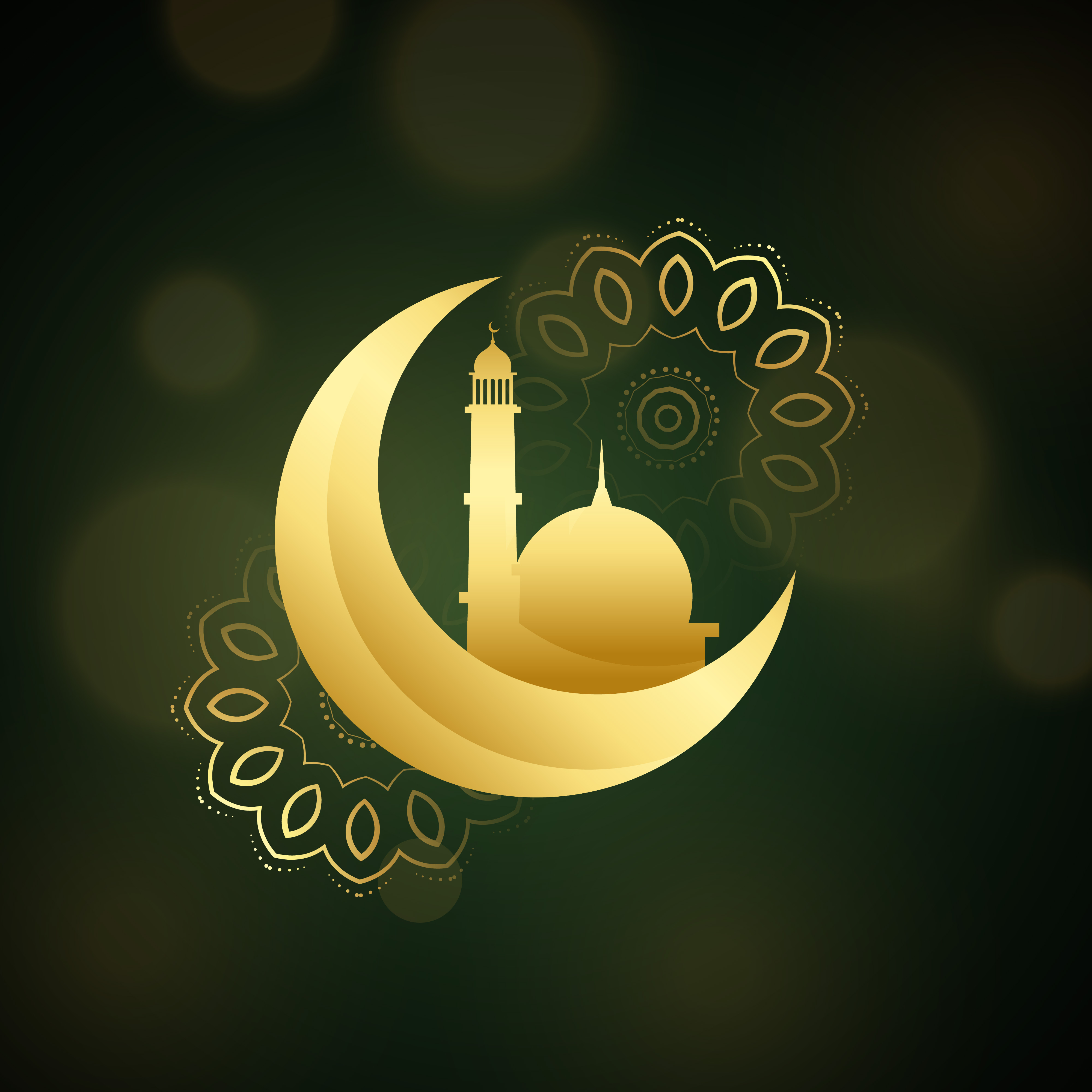 Crescent moon with mosque for islamic festival - Download 