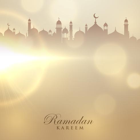 Ramadan kareem card with mosque silhouette - Download Free 