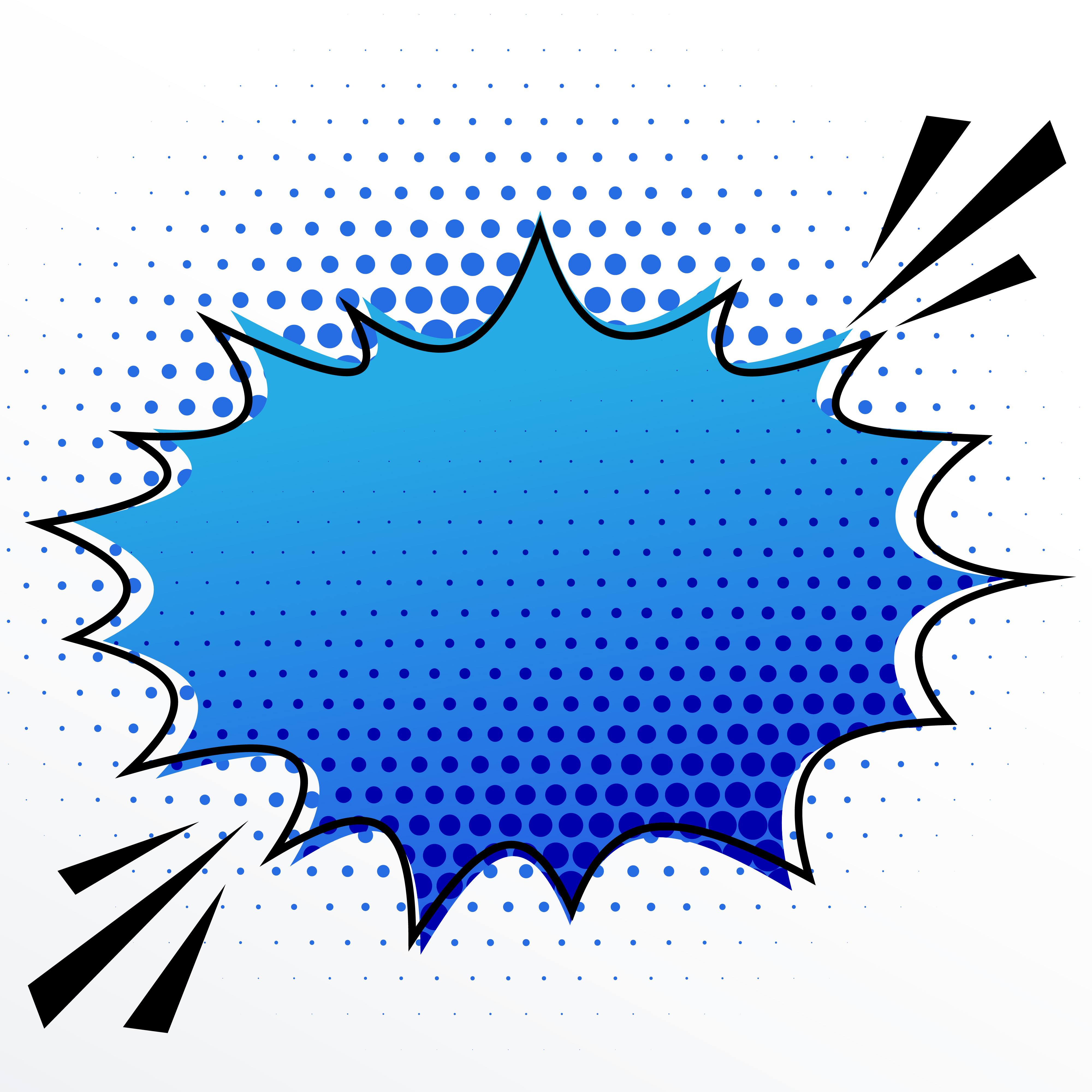 Blank Comic Speech Burst Bubble With Halftone Effect Download Free 