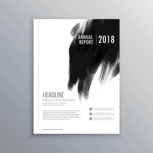 creative business magazine cover page layout with black paint st