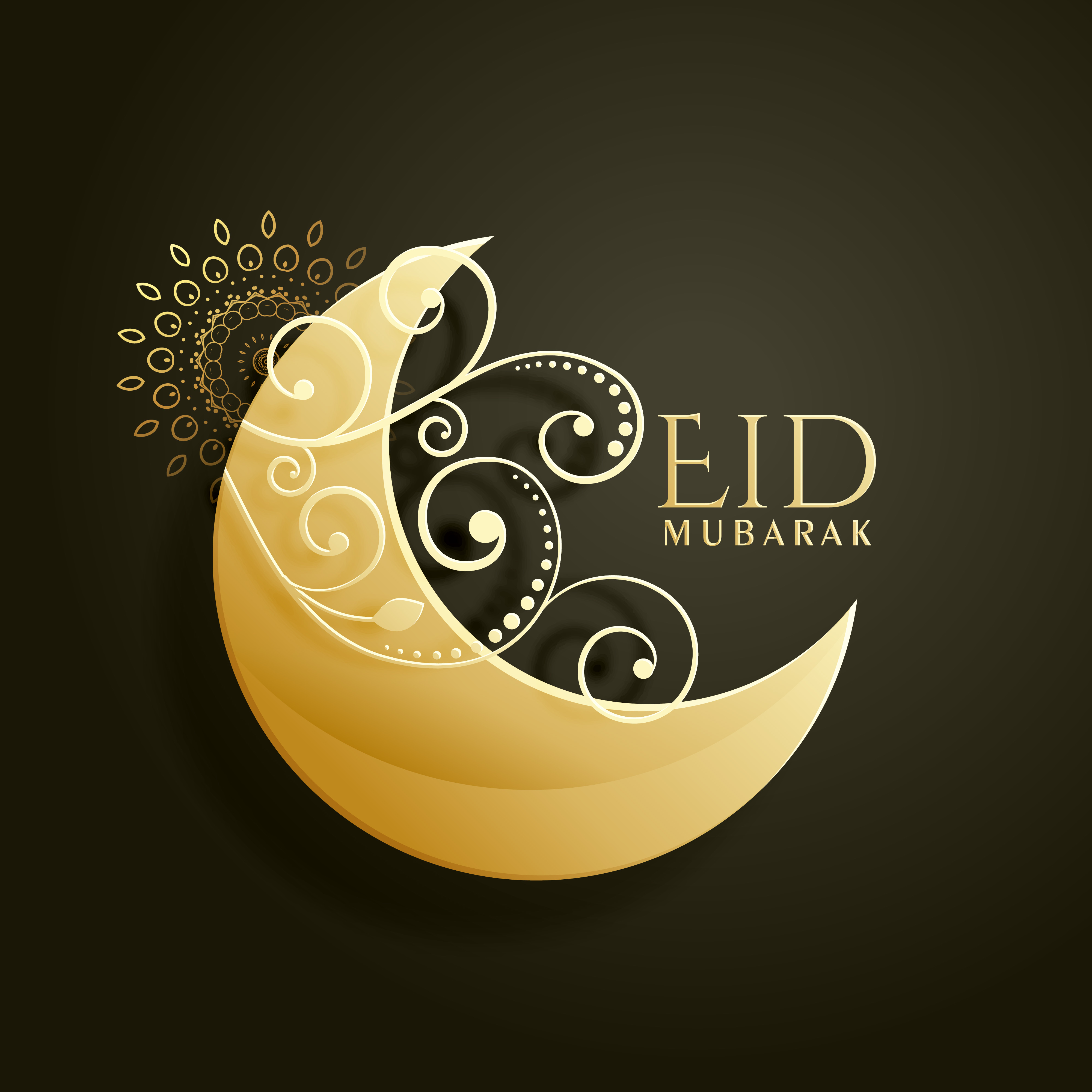 Creative screscent moon with floral decoration for islamic Creative screscent moon with floral decoration for islamic