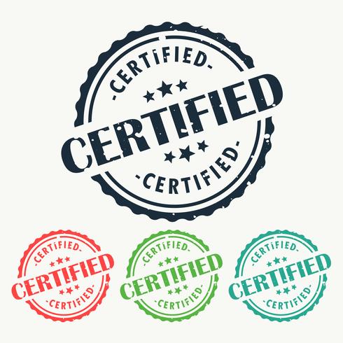 certified rubber stamp badge set in different colors Download Free