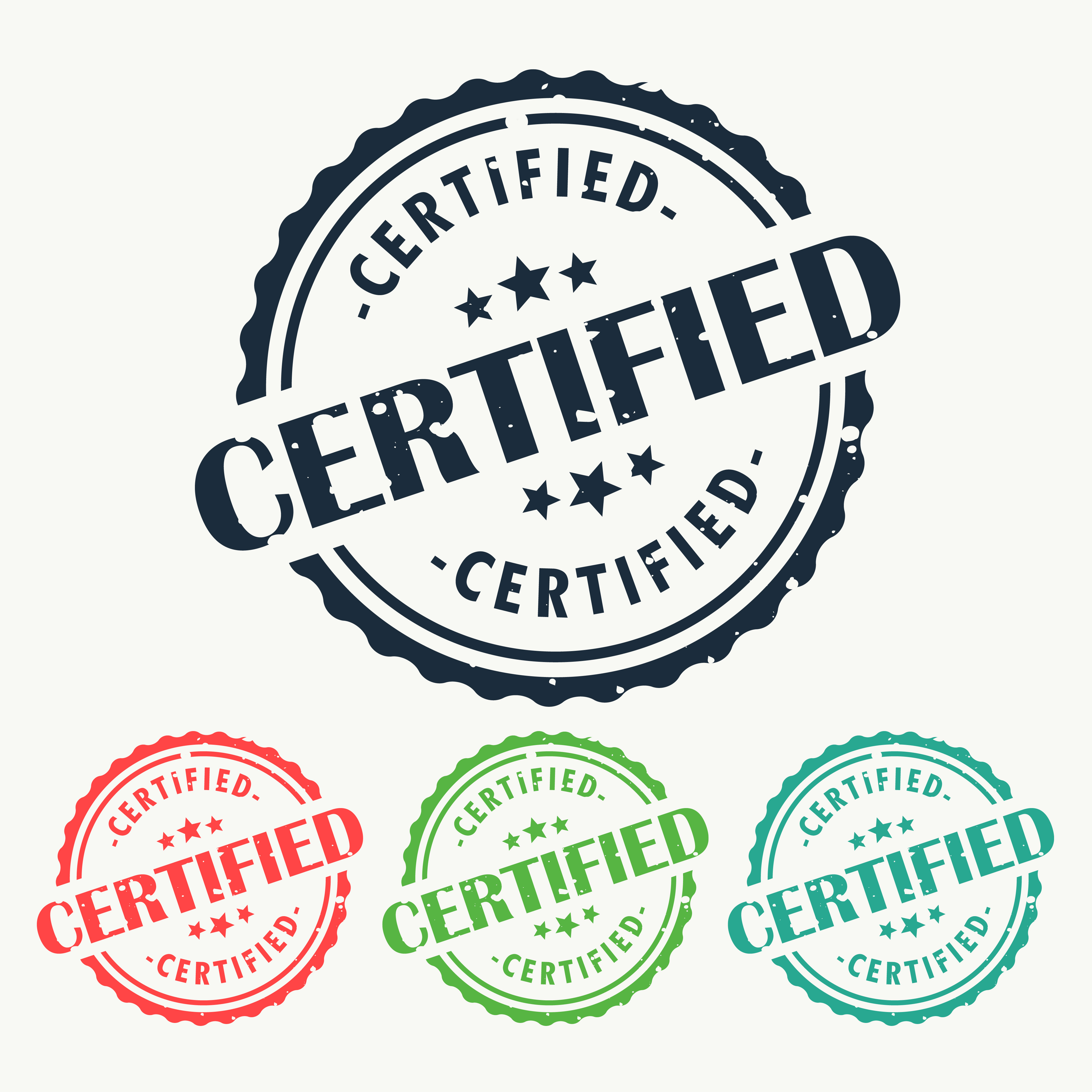 certified rubber stamp badge set in different colors Download Free