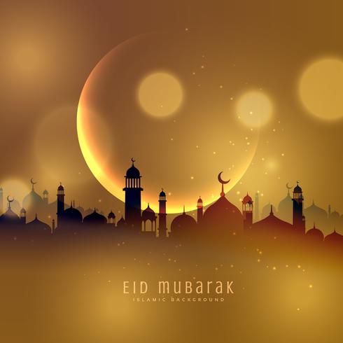 Awesome eid festival background in golden theme - Download 