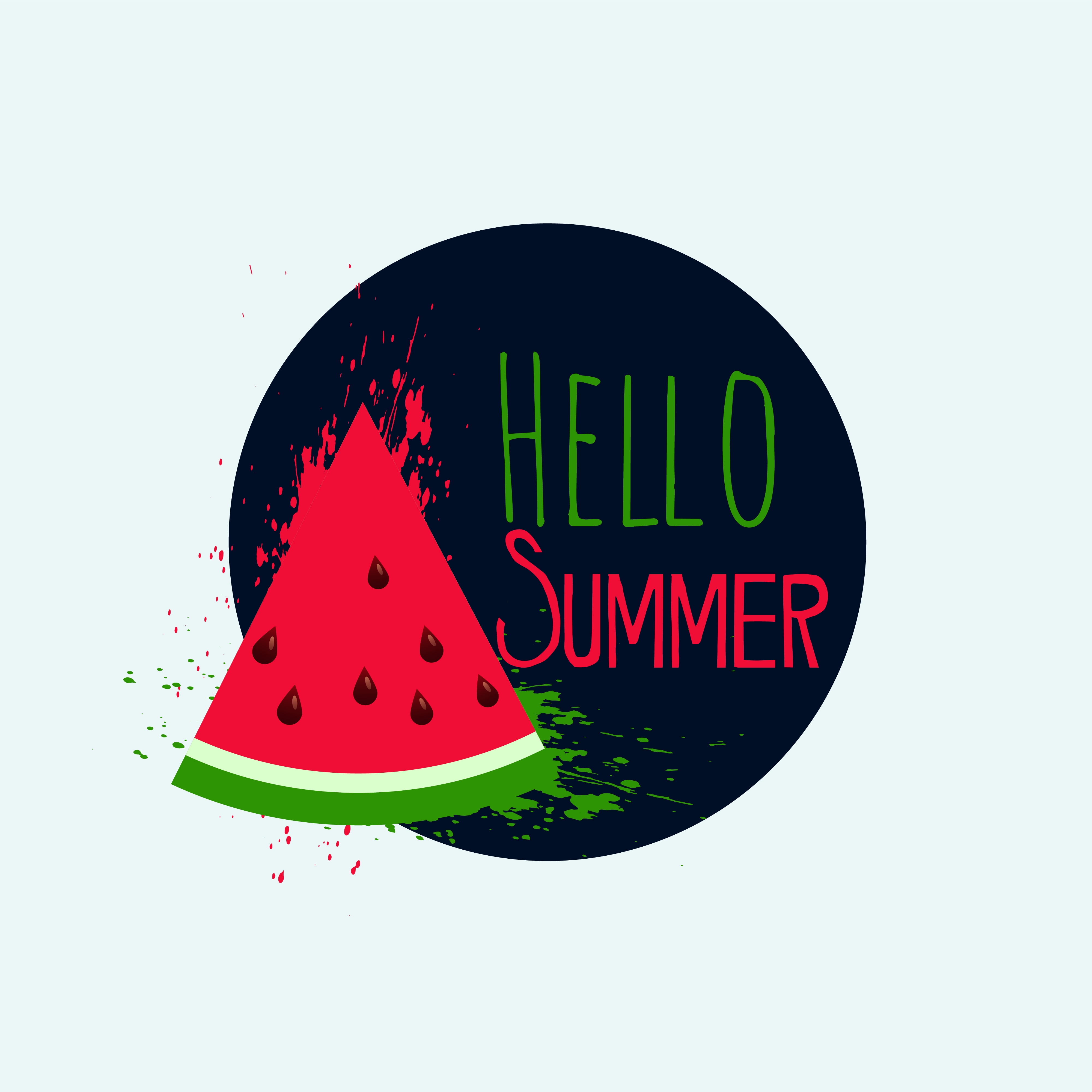 hello summer watermelon background design - Download Free ...