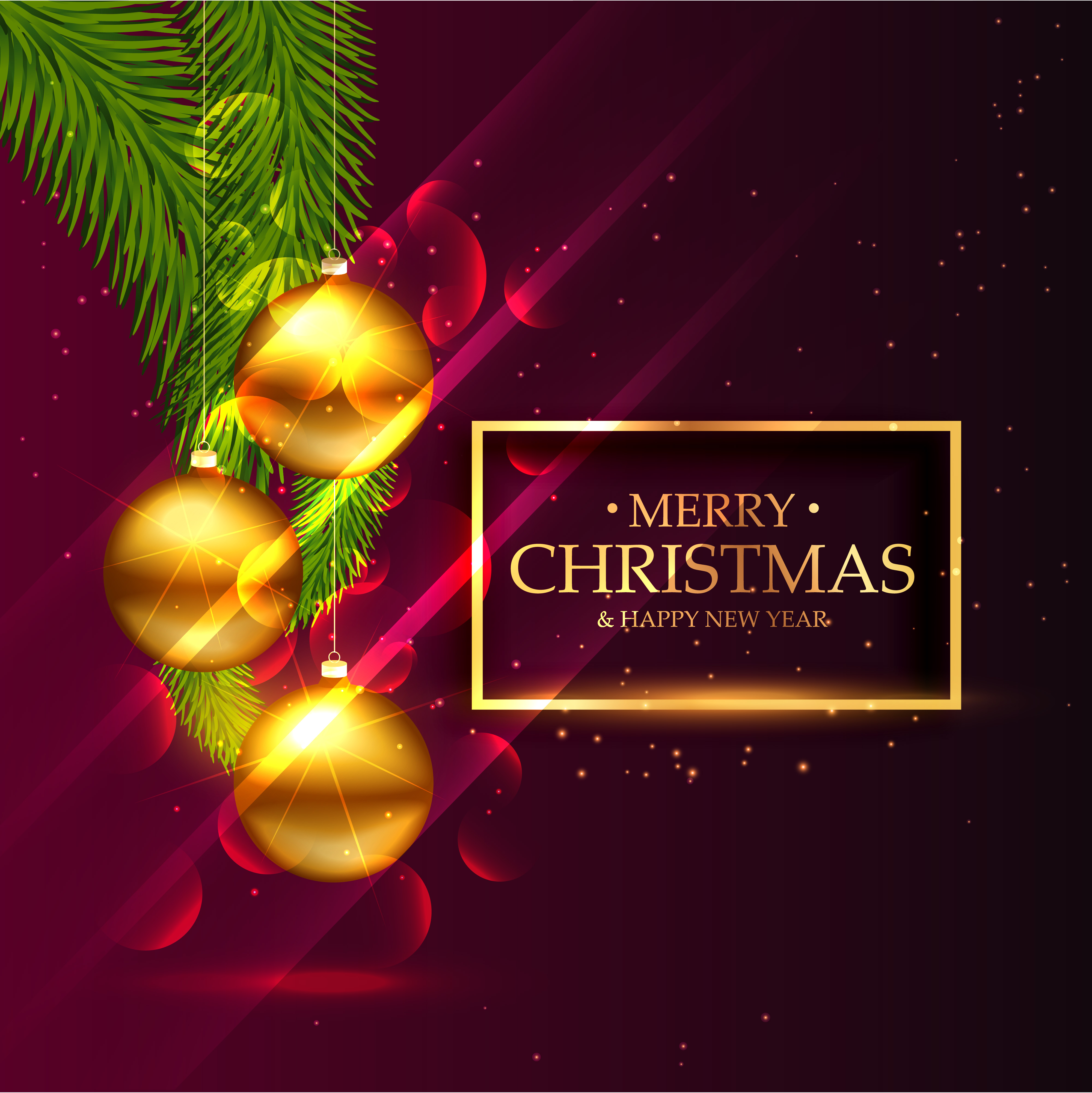 awesome christmas festival seasonal greeting card design with go - Download Free Vector Art