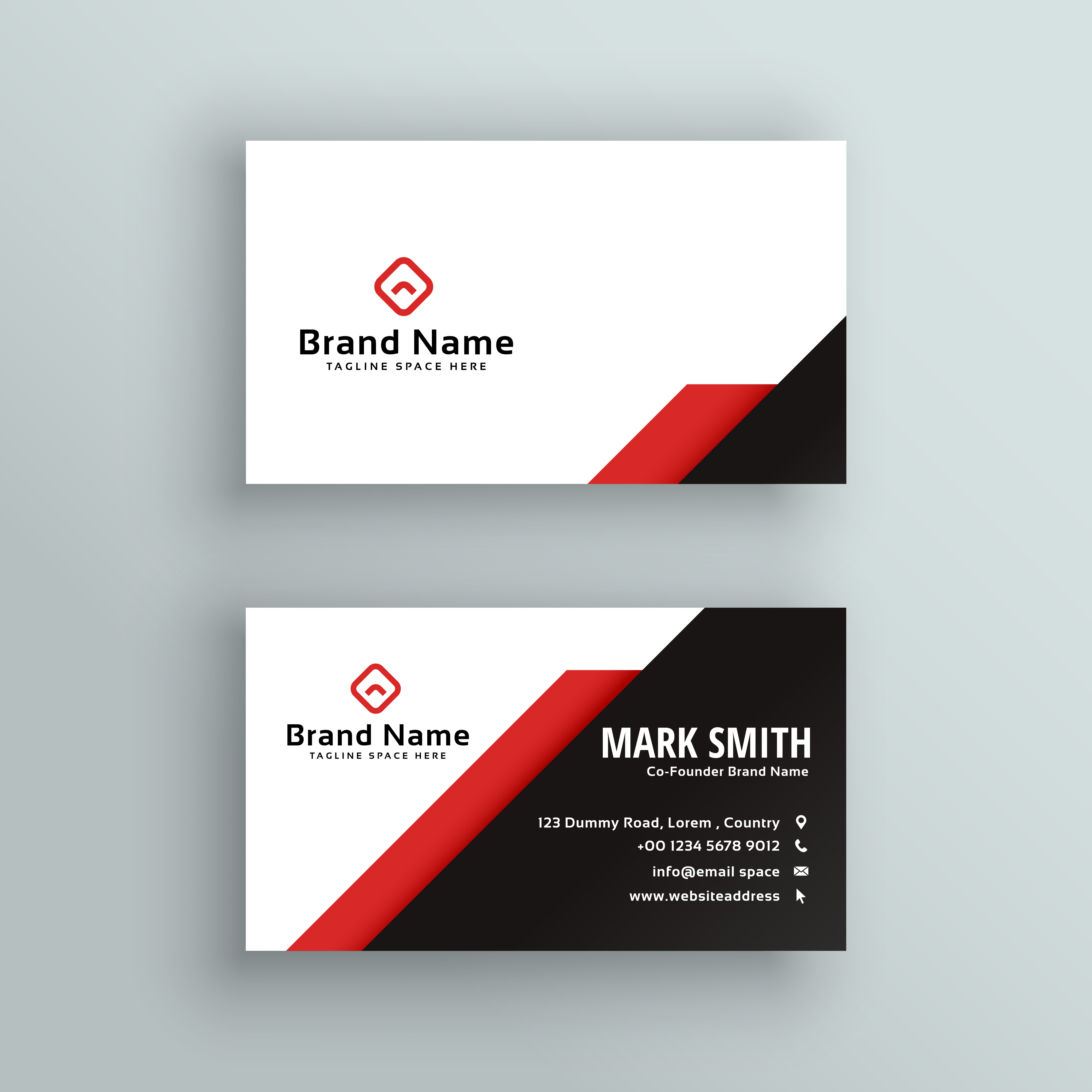 professional red and black business card design - Download Free Vector ...