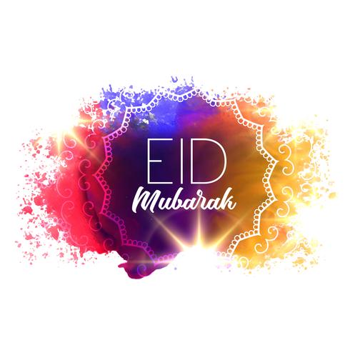 Watercolor grunge with eid mubarak text - Download Free 