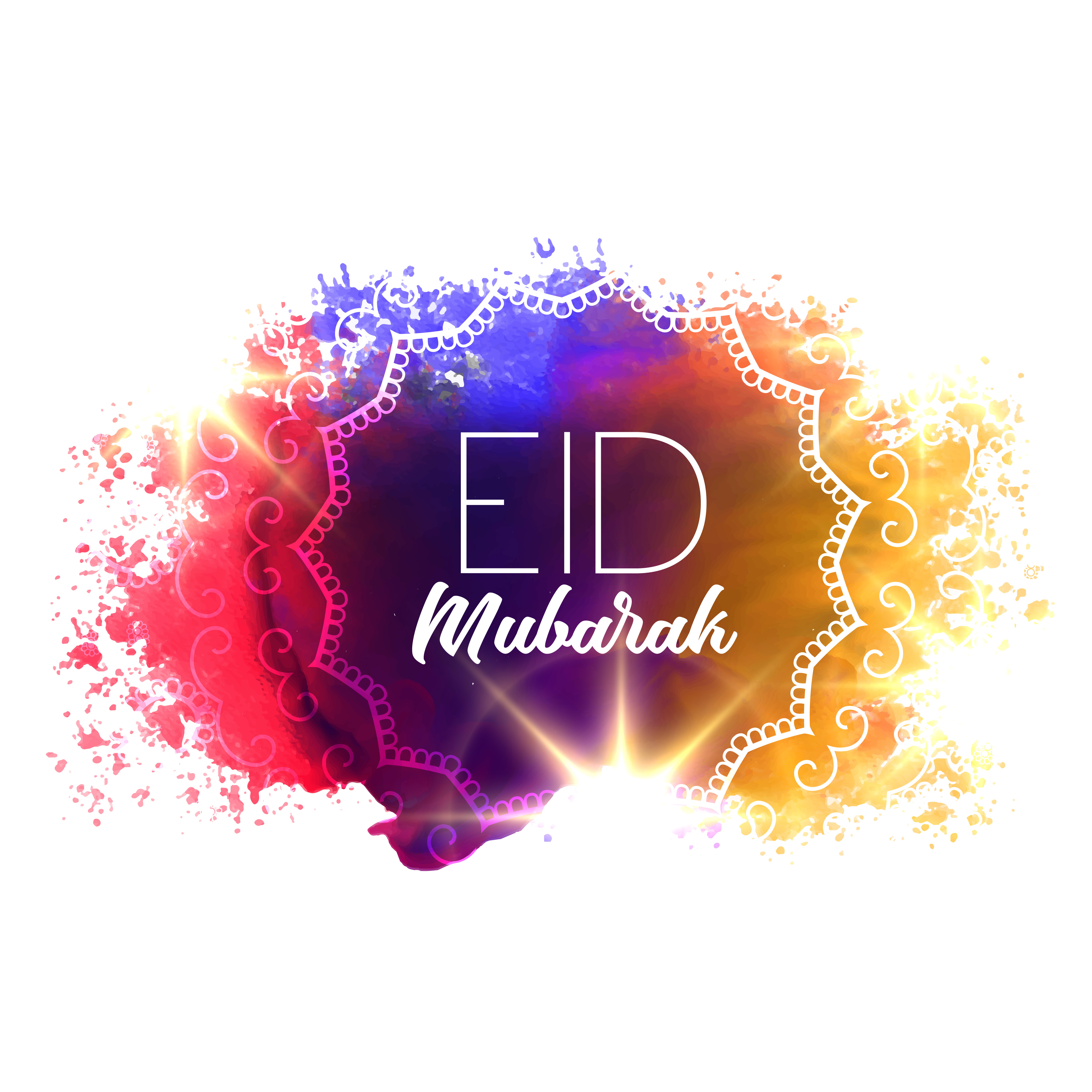 Watercolor grunge with eid mubarak text - Download Free 