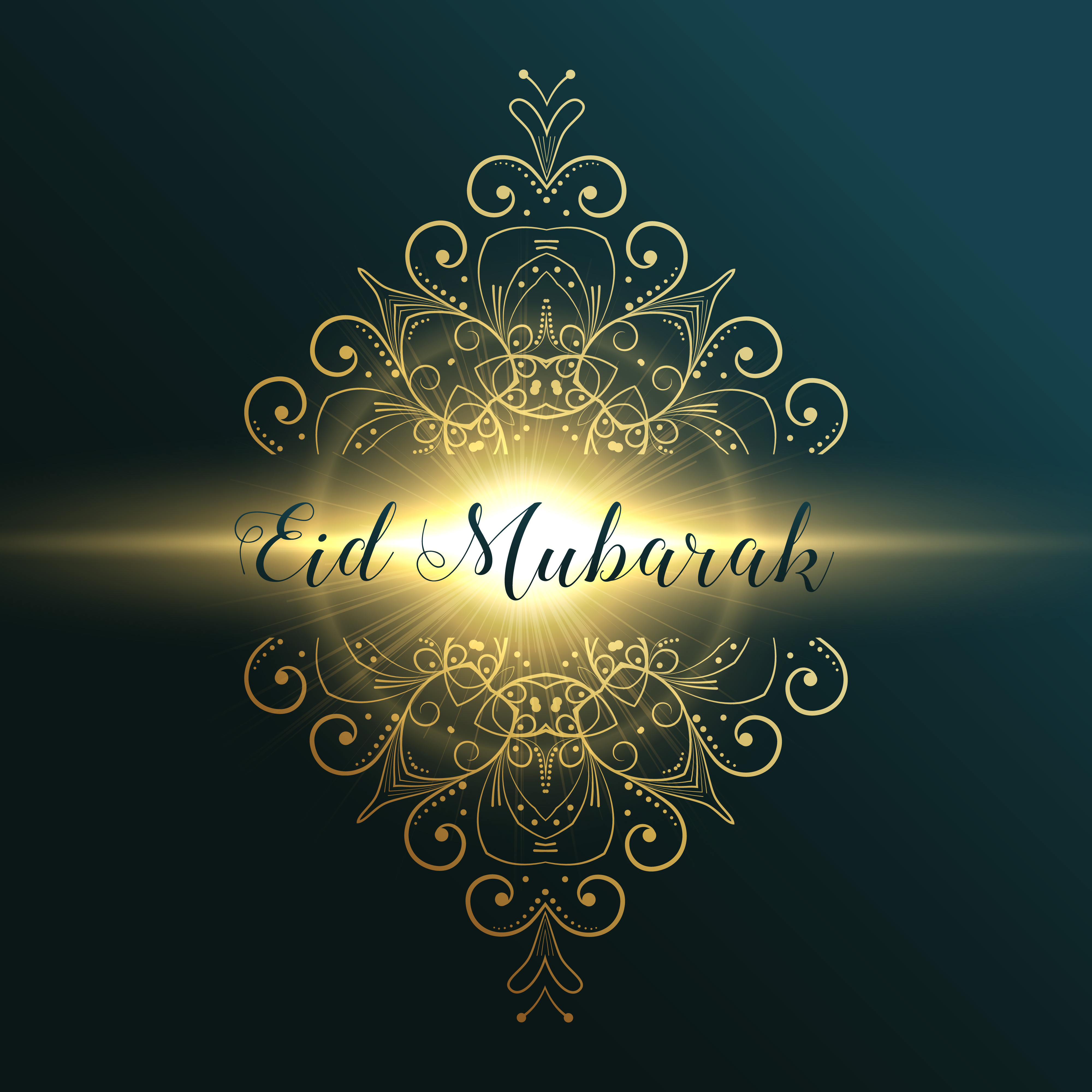 eid mubarak muslim festival greeting card design with floral dec