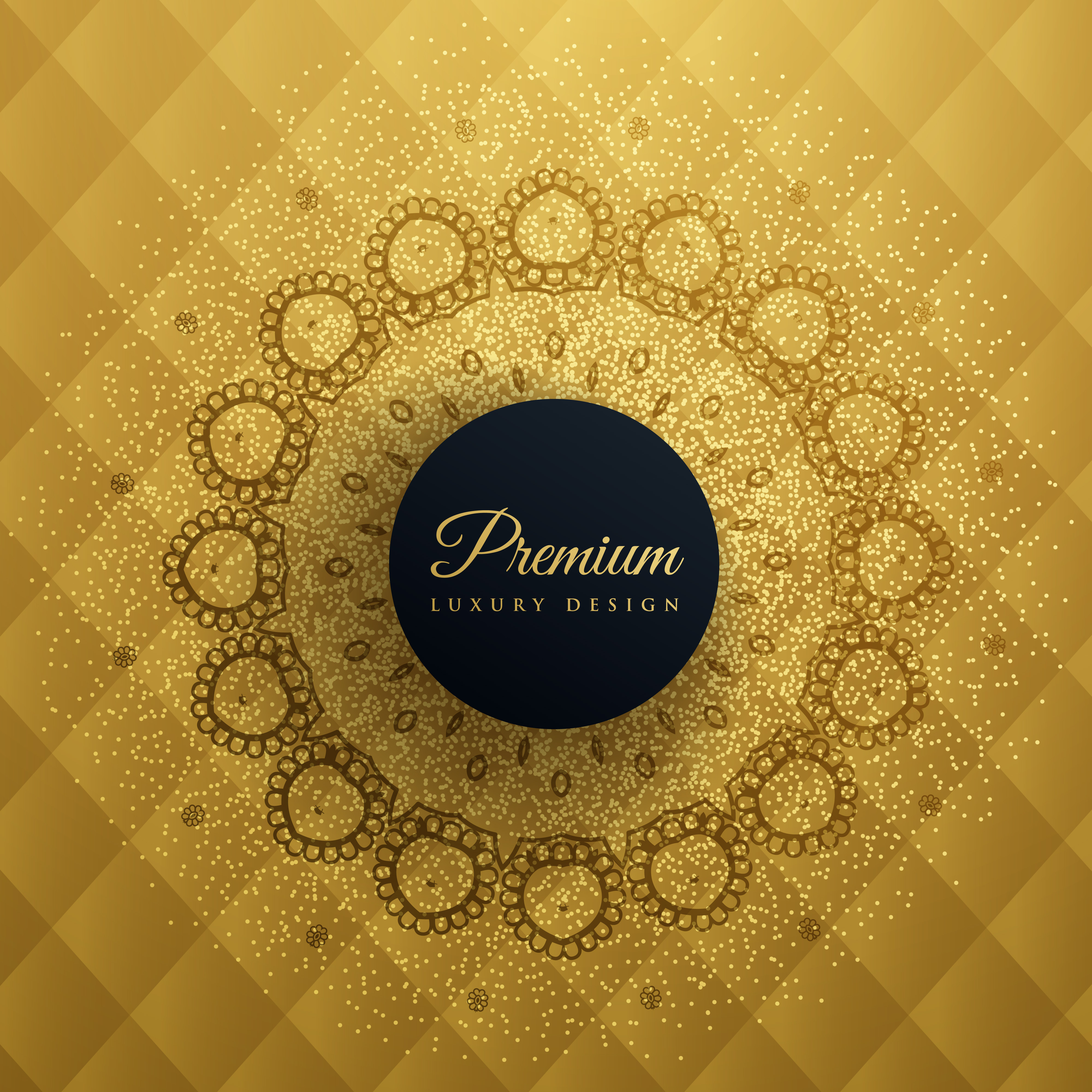 premum golden background with mandala decoration 