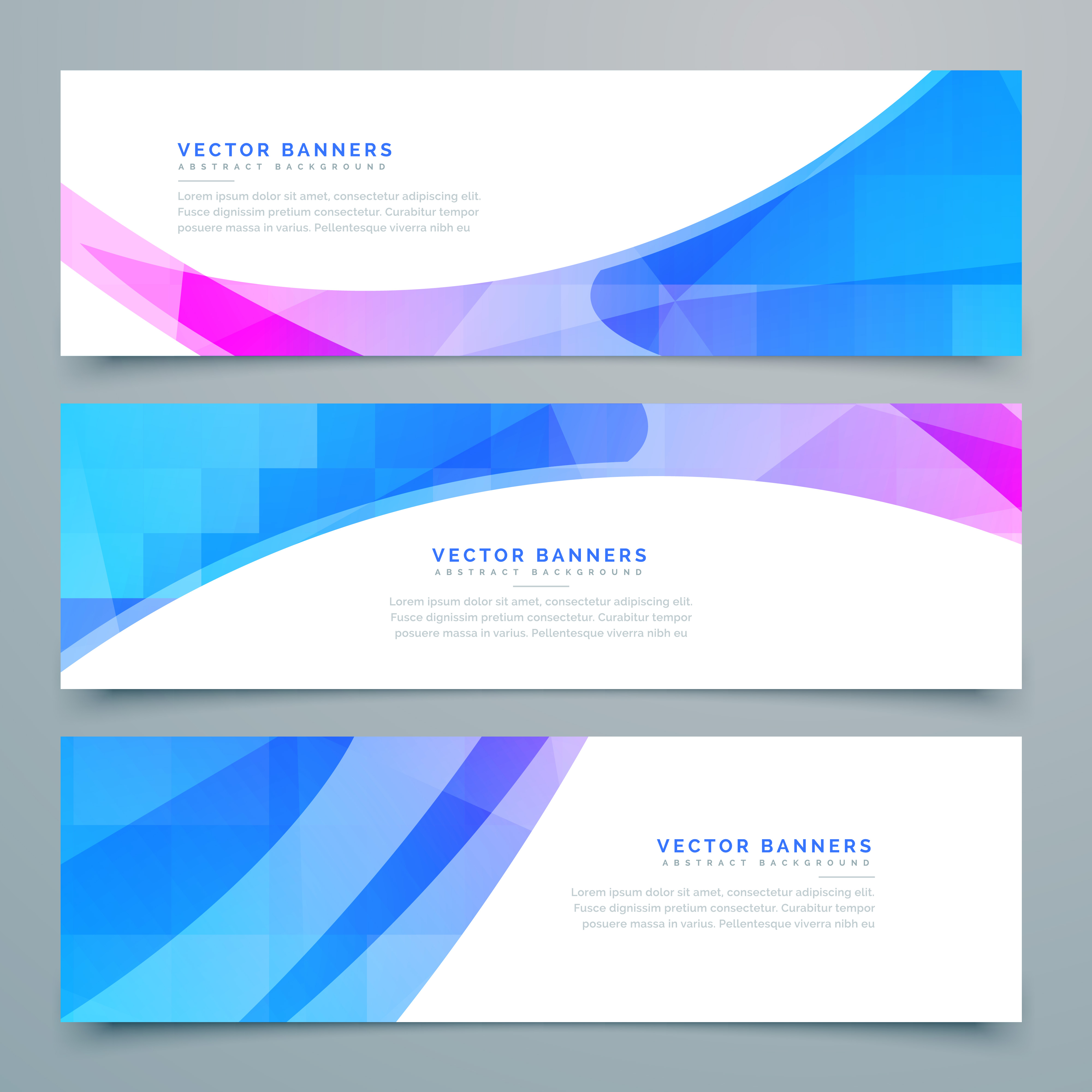 Abstract Wavy Banners And Headers Set Download Free Vector Art Stock