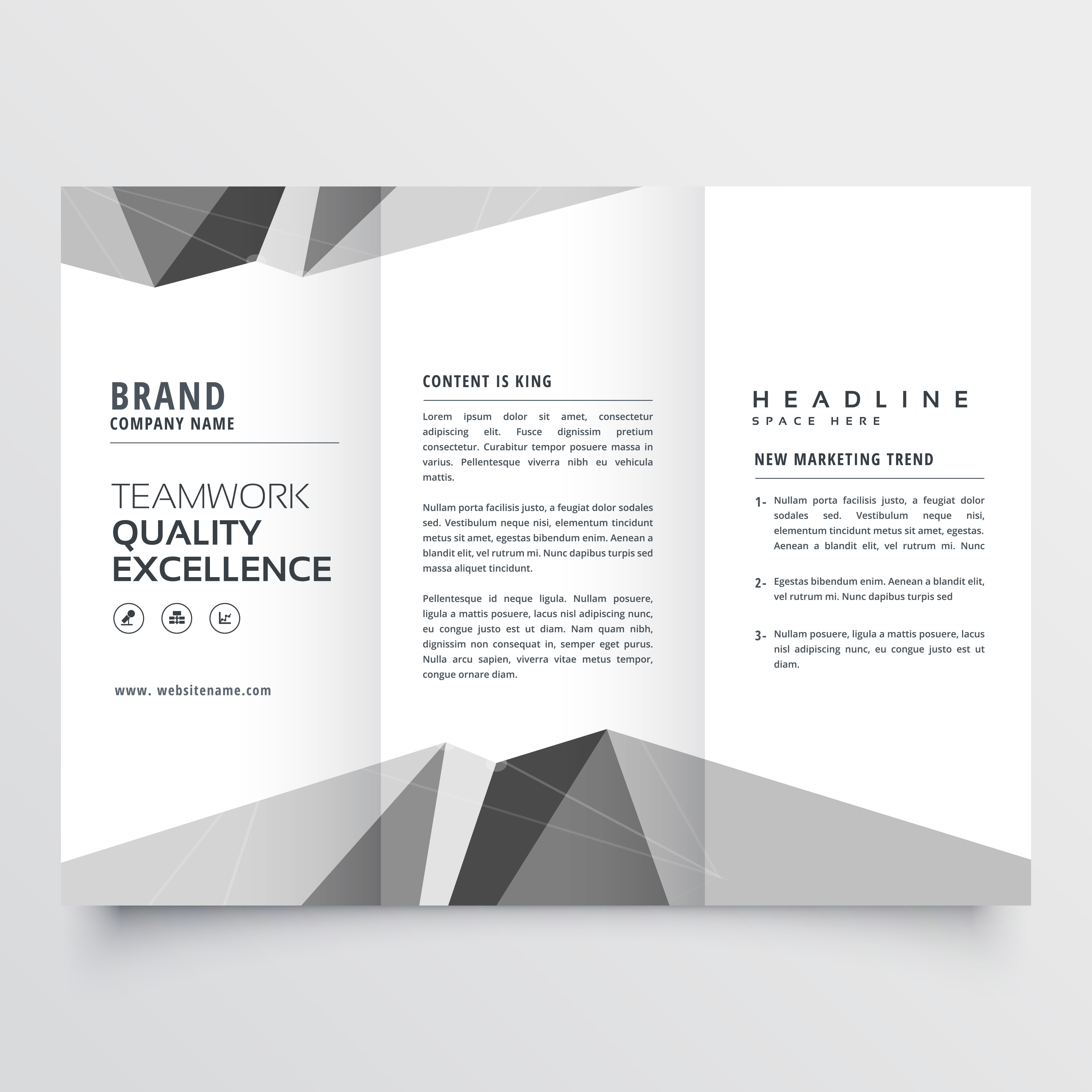 minimal gray trifold brochure design template Download Free Vector minimal gray trifold brochure design template Download Free Vector
