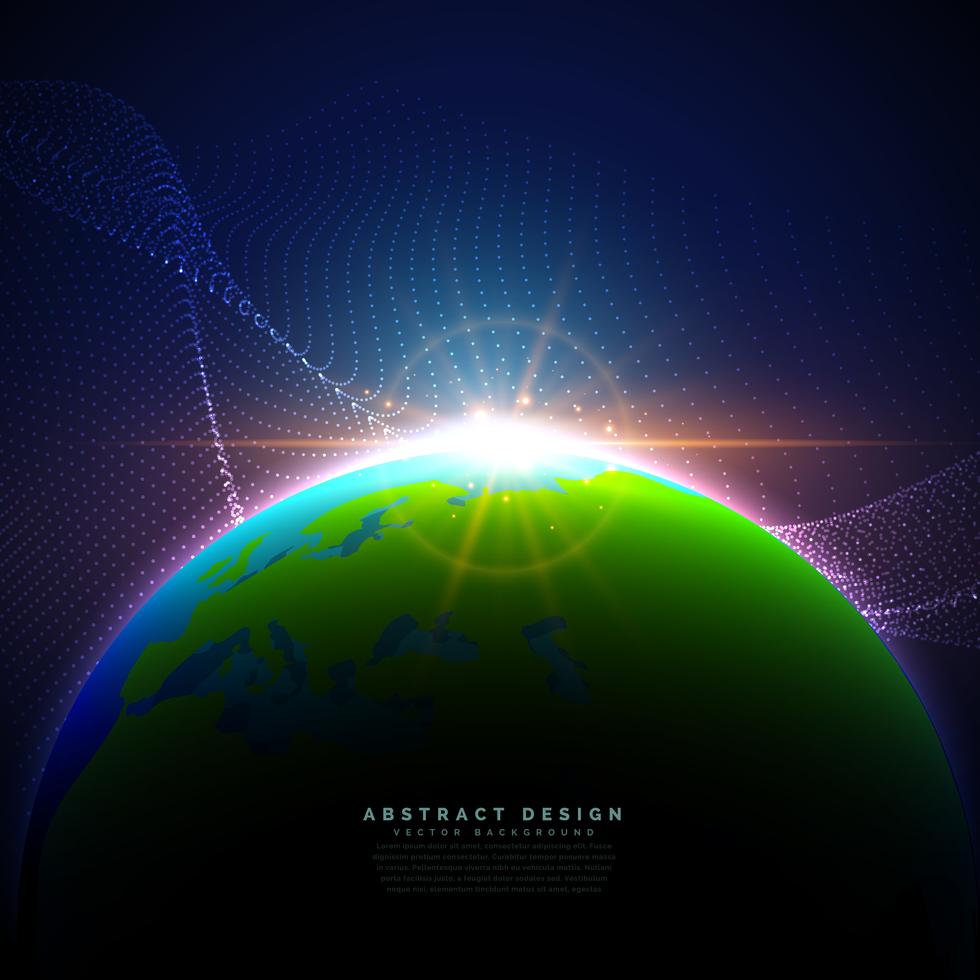 earth on blue sky in technology digital style background Download