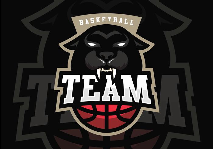 Black Panther Basketball Mascot vector