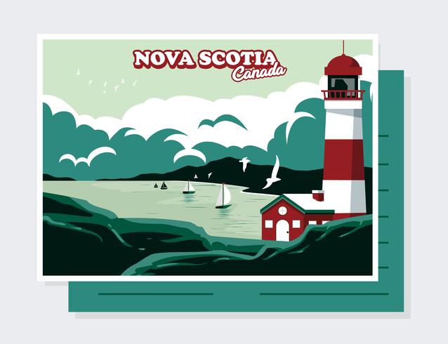 Vector de la postal de Canadá