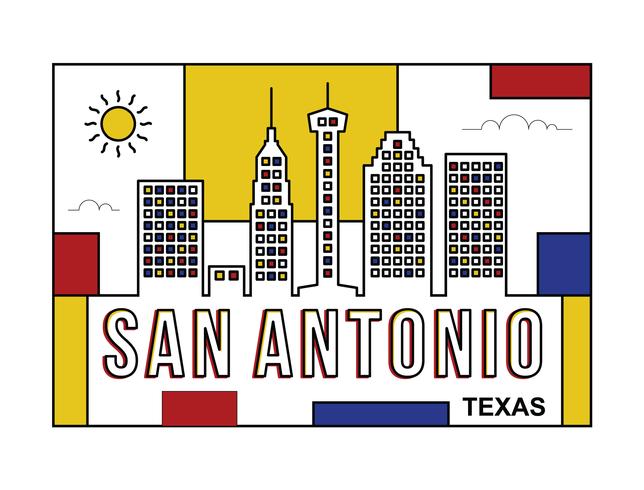 Ilustración de la postal de San Antonio vector