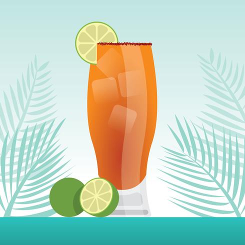 Ilustración de michelada vector