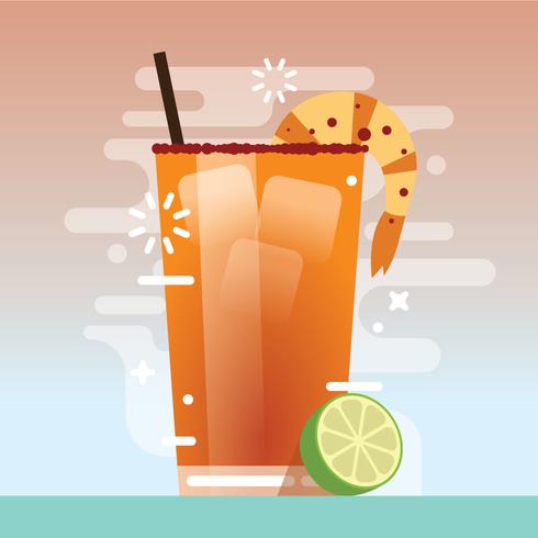 Ilustración simple de Michelada vector