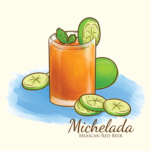 Ilustración de michelada vector