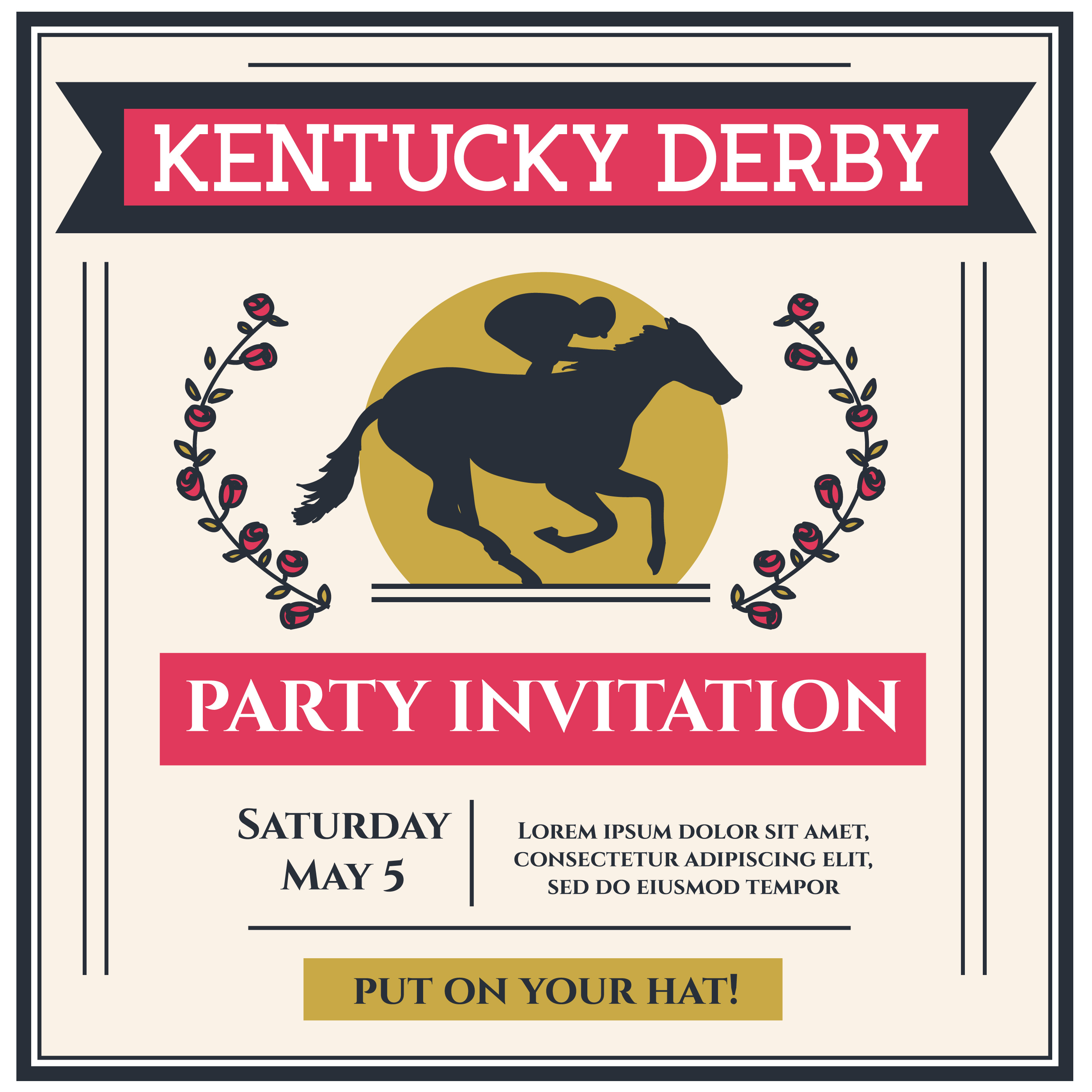 Kentucky Derby Party Invitations Templates Free