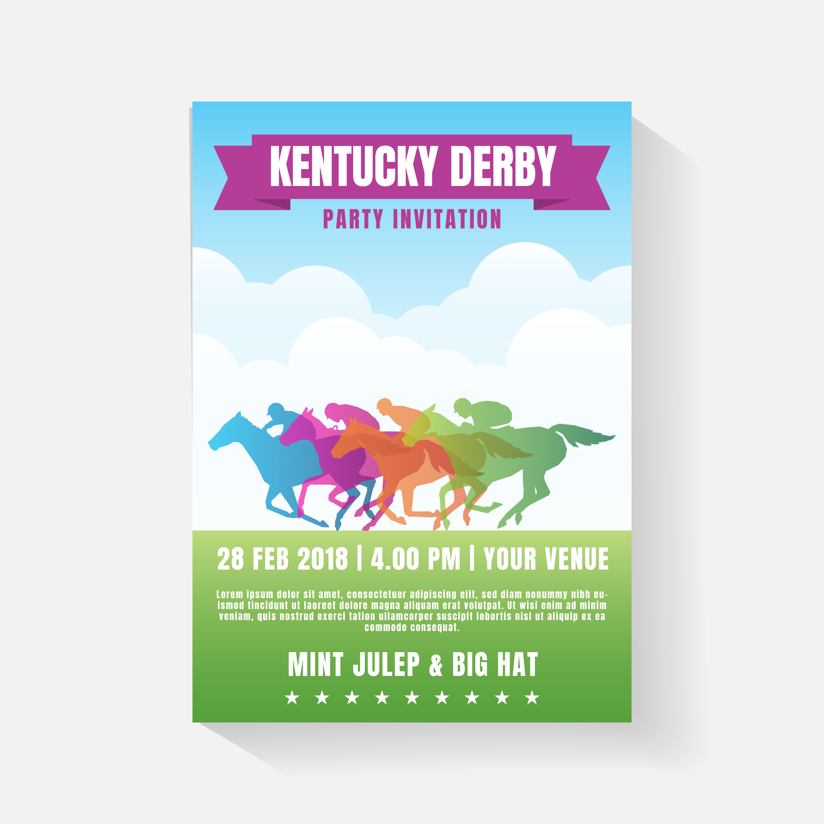 Horse Racing Party Invitation Template 198661 Vector Art at Vecteezy