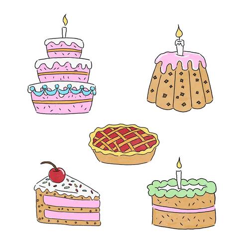 Cute Cake Dessert Collection  vector