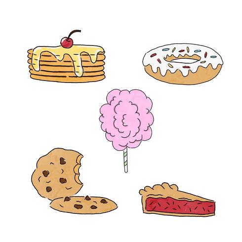 Cute Sweet Dessert Collection vector