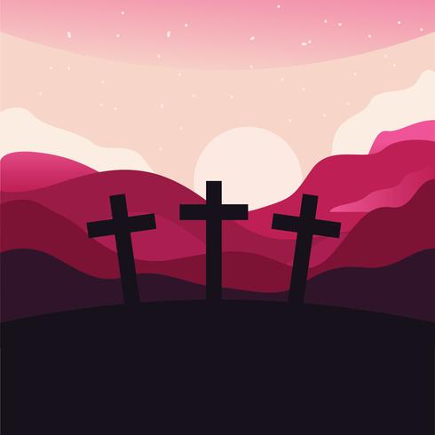 Calvary Landscape Illustration vector