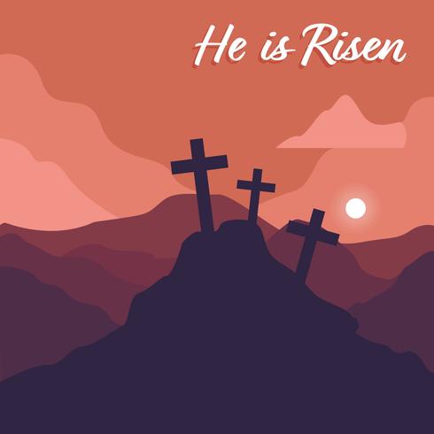 Calvary Landscape, He is Risen vector