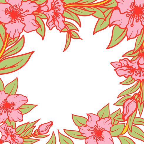 Azalea Flowers Frame vector