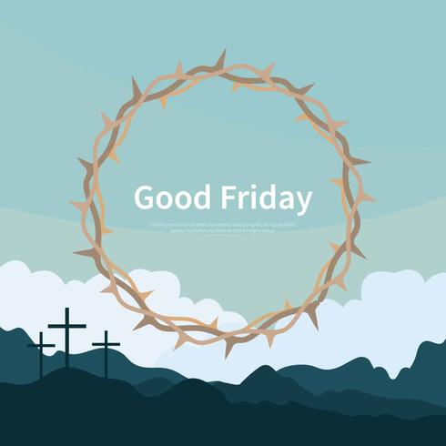 Good Friday Background with crown Illustration vector