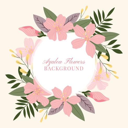 Hand Drawn Azalea Flowers Background Vector