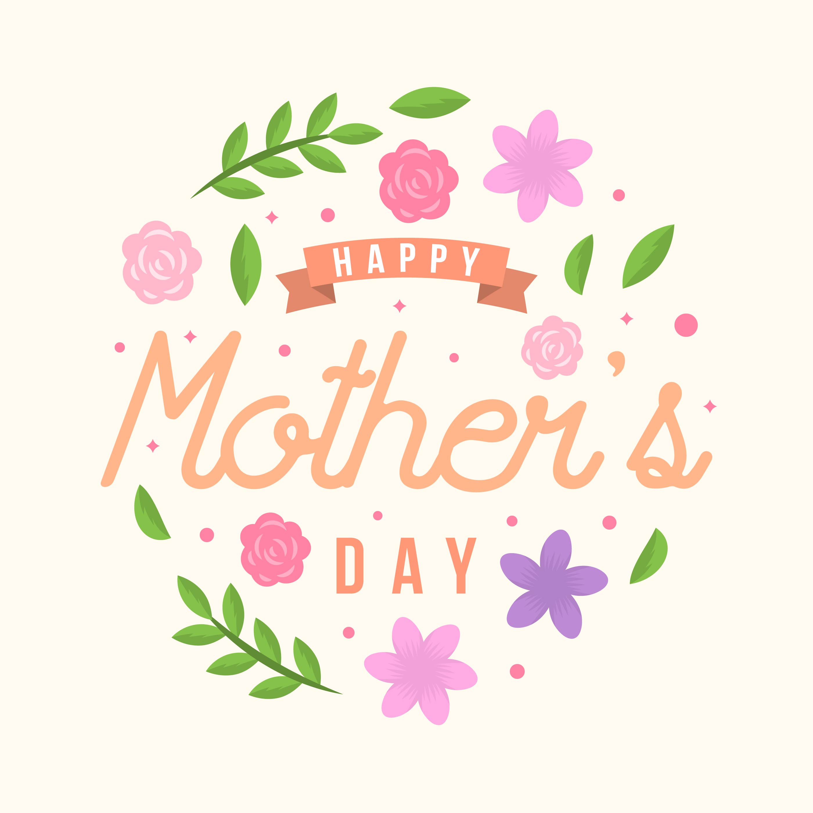 Flat Happy Mothers Day Card Vector 198782 Vector Art at Vecteezy