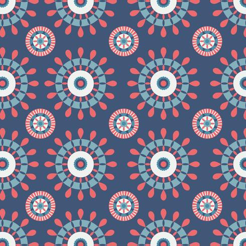 Blue And Red Kaleidoscope Pattern vector