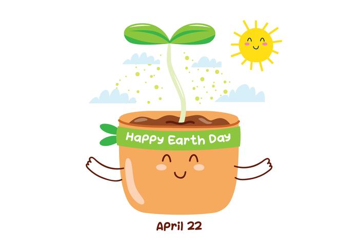 Pot Wearing Head Ban With Earth Day Text vector