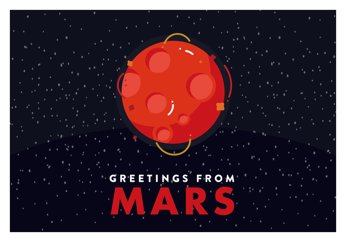 Mars Postcard Vector