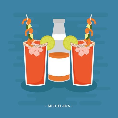 Ilustración de vector de Michelada